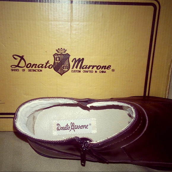 Men's Donato Marrone Brown Leather Ankle Zip Boots - Picture 4 of 6